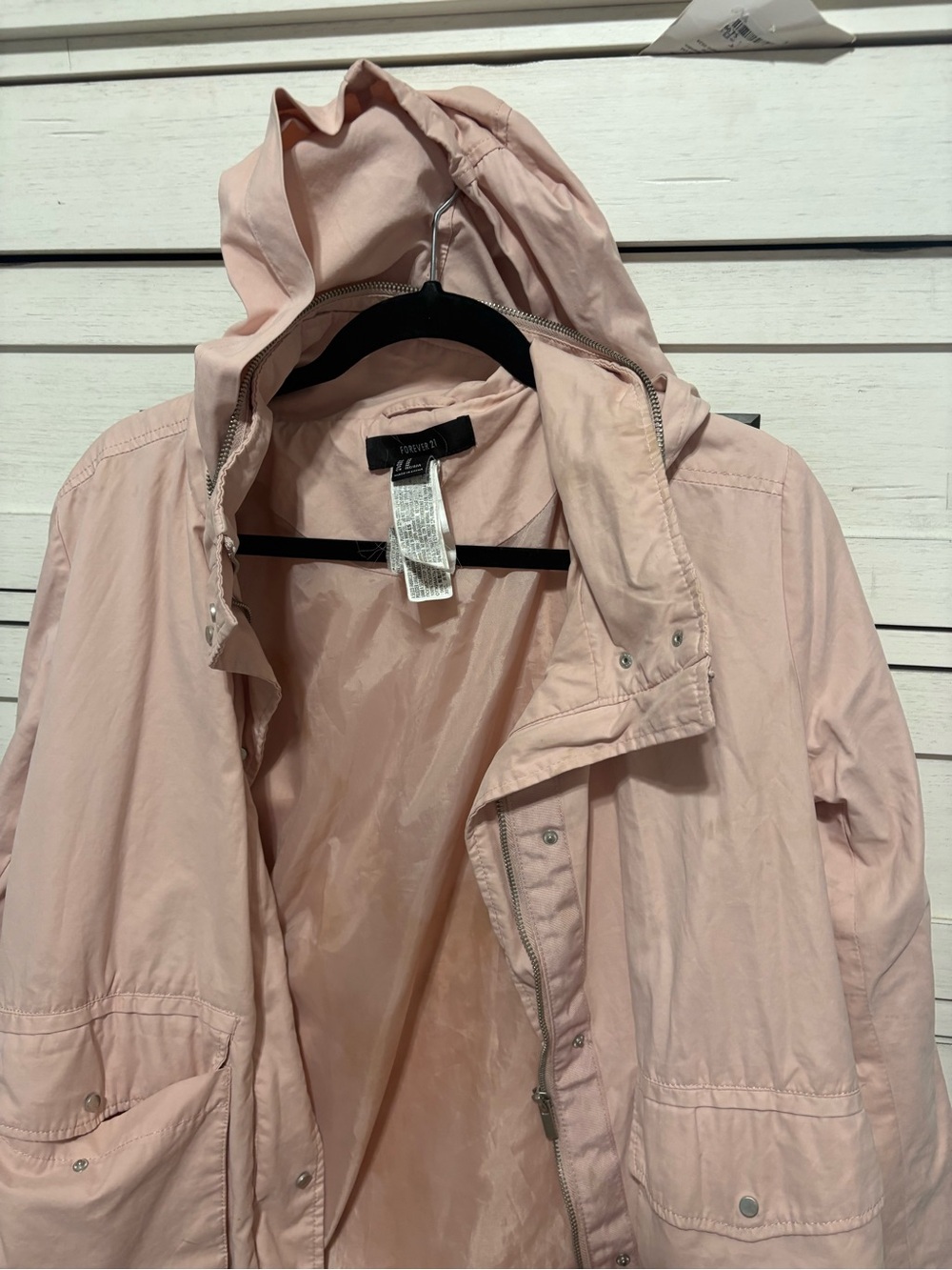 Light Pink Hooded Women's Jacket